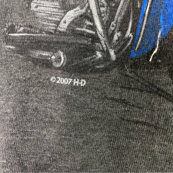 Harley Davidson T Shirt Men's 4XL Gray Motorcycle Double Sided 2007 Made in USA - Picture 6 of 9